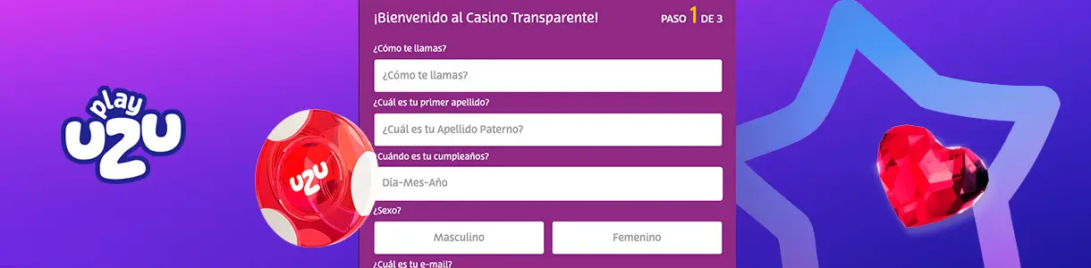 Registro en PlayUZU Casino.