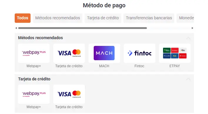 Depósito con MACH 1