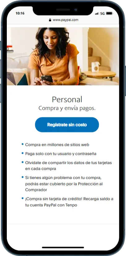 Registro en PayPal 1