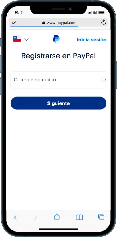 Registro en PayPal 2