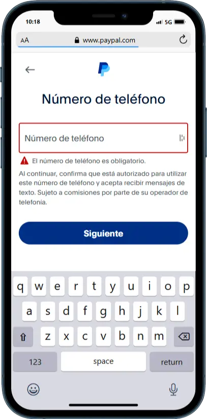 Registro en PayPal 3