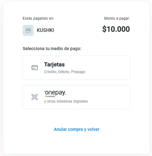 Pagos con WebPay en Chile 3.
